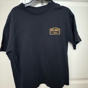 Boy’s Pelagic navy Short Sleeve Tee with Gold Logo